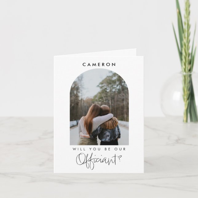 Tarjeta ¿Serás nuestro personalizado fotográfico Minimalis (Anverso)
