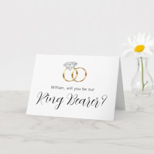 Tarjeta ¿Serás Nuestro Portador de Anillos Anillos de Boda