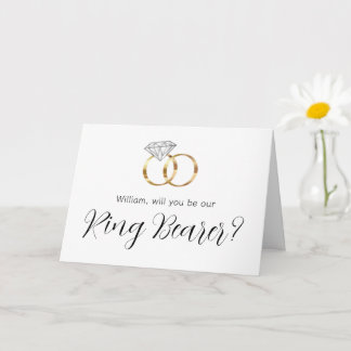 Tarjeta ¿Serás Nuestro Portador de Anillos Anillos de Boda