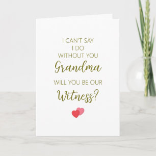 Tarjeta ¿Serás nuestro testigo de boda, abuela?