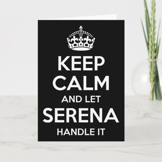 Tarjeta Serena Keep Calm Personalized Name Funny Birthday  (Anverso)