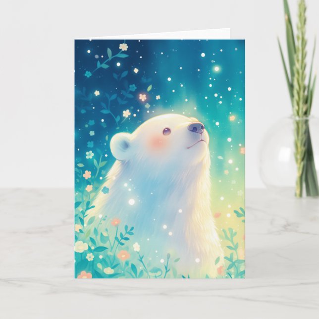 Tarjeta Serena Mirada de Oso Polar (Anverso)