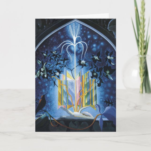 Tarjeta "Serenade, a Christmas Fantasy" de Joseph Stella (Anverso)