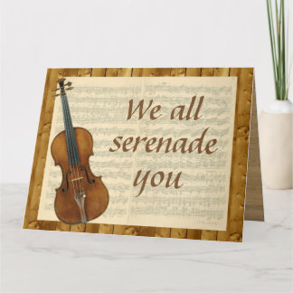 Tarjeta Serenade sobredimensionada de grupo, violín y músi