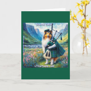 Tarjeta Serenata de Collie Escocés – Gaitas y Caprichos de