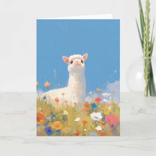 Tarjeta Serendipia de primavera de alpaca (Anverso)