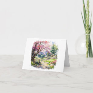 Tarjeta Serene Country View from Bench BLANK