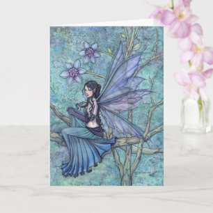 Tarjeta Serene Garden Watercolor Fairy Ilustracion Art