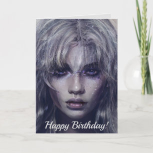 Tarjeta Serene Mystical Dark Fantasy Retrato femenino