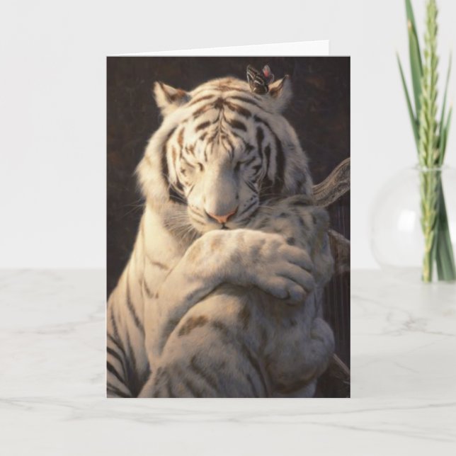 Tarjeta Serene White Tiger Card – Comfort & Reflection (Anverso)