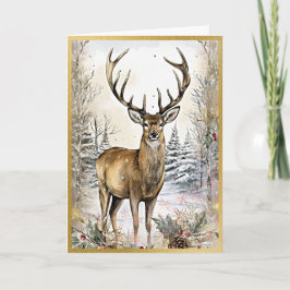 Tarjeta Serene Woodland Elk Elegance