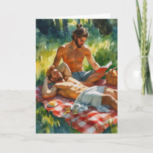 Tarjeta Serenidad de picnic en prado forestal