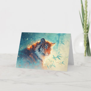 Tarjeta Serenidad del Tigre en el Resplandor Matutino