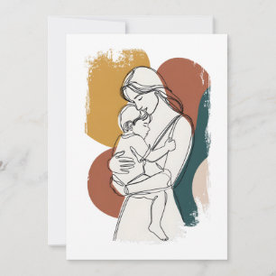 Tarjeta Serenidad Materna: Un Abrazo Minimalista