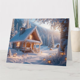 Tarjeta Serenidad Nevada: Deseos Cálidos para un Año Nuevo