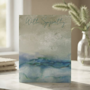 Tarjeta Sereno Agua Azul Aquarela Pésame