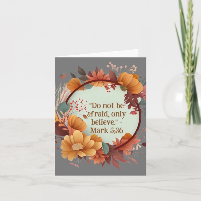 Tarjeta Sereno Flores de Paja Corona Naturaleza Religioso  (Anverso)