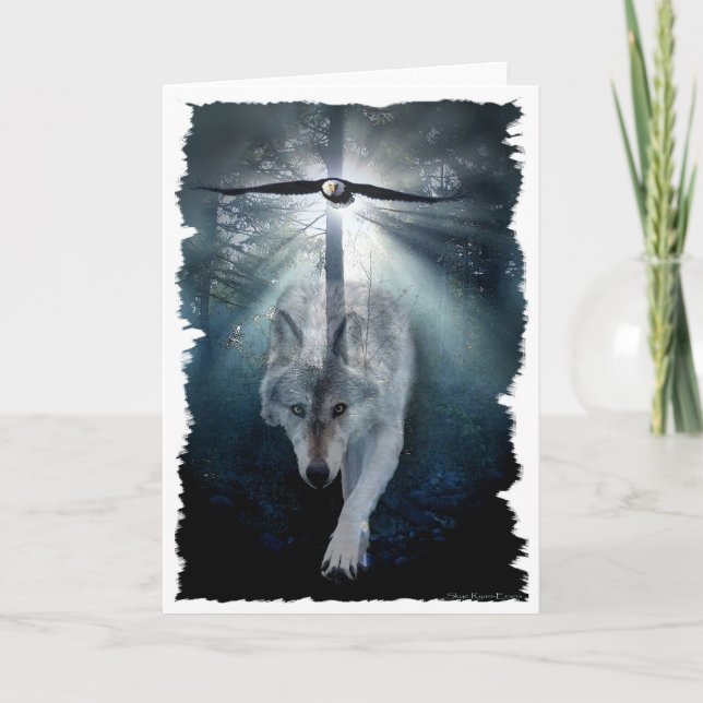 Tarjeta Serie de la fauna del LOBO y de EAGLE (Anverso)