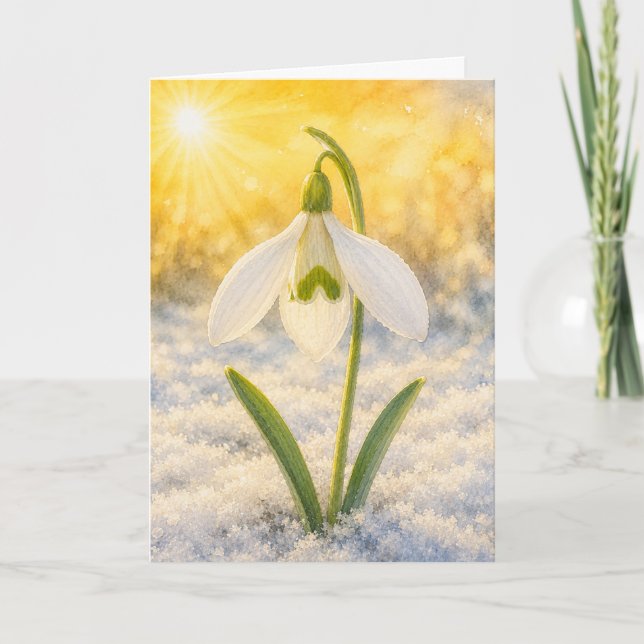Tarjeta Serie de Pétalo Radiante – gallocresta de nieve (Anverso)