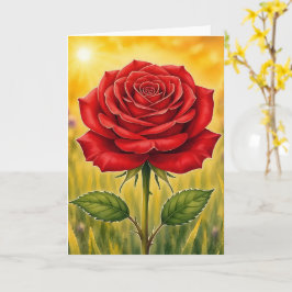 Tarjeta Serie de Pétalos Radiantes - Rosa Roja