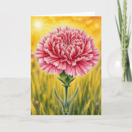 Tarjeta Serie Pétalo Radiante - Clavel Rosa