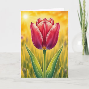 Tarjeta Serie Radiantes Pétalos - Tulipán Rojo