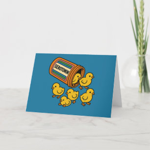 Tarjeta Serotonina Bebés Pollos divertidos de arte de poll