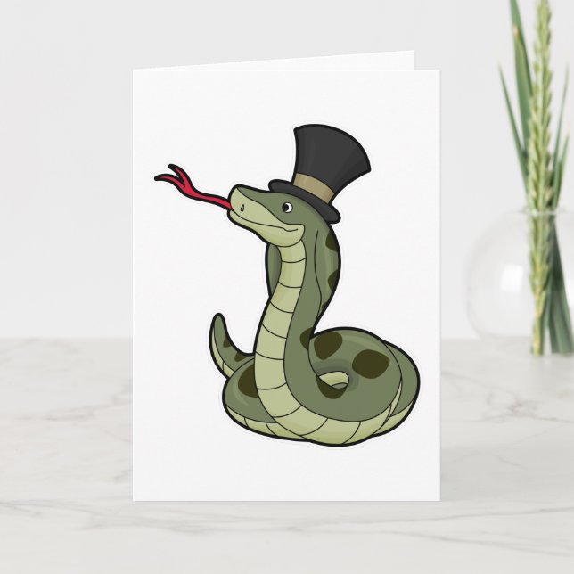Tarjeta Serpiente como caballero y sombrero (Anverso)