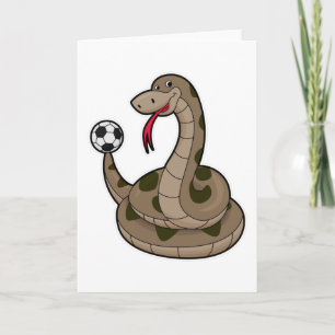 Tarjeta Serpiente como jugador de fútbol con pelota de fút