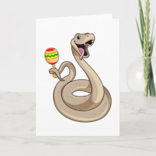 Tarjeta Serpiente como músico con Maracas