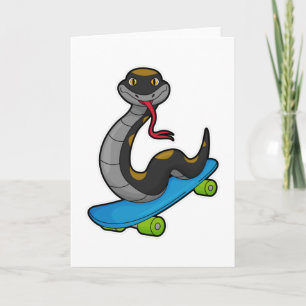 Tarjeta Serpiente como patinador con monopatín