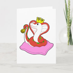 Tarjeta Serpiente como rey con corona