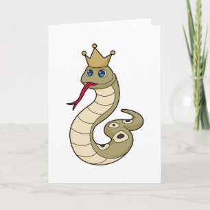 Tarjeta Serpiente como rey con corona