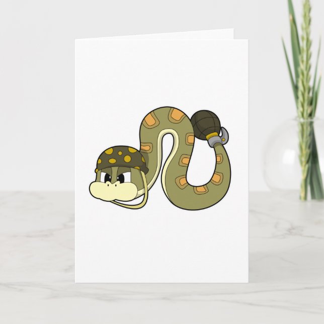 Tarjeta Serpiente como soldado con arma (Anverso)