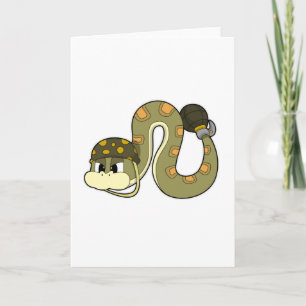 Tarjeta Serpiente como soldado con arma