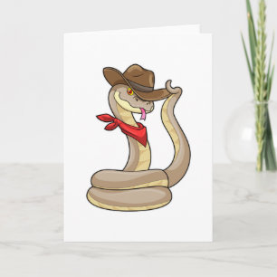 Tarjeta Serpiente como vaquero con bufanda