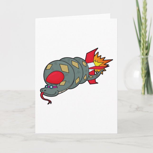 Tarjeta Serpiente con cohete (Anverso)