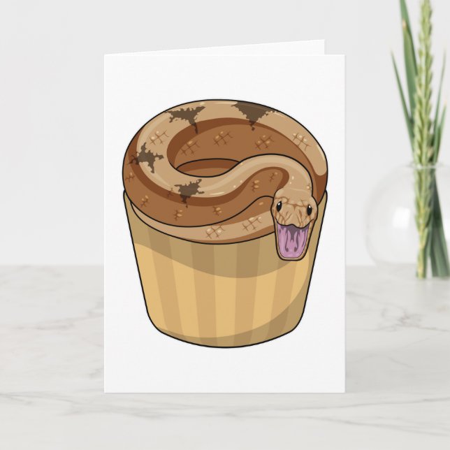 Tarjeta Serpiente con Muffin (Anverso)