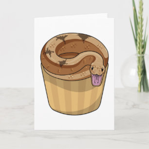 Tarjeta Serpiente con Muffin