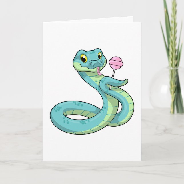 Tarjeta Serpiente con piruleta (Anverso)