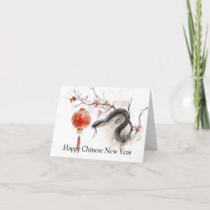 Tarjeta Serpiente del Año Nuevo de China Oriental