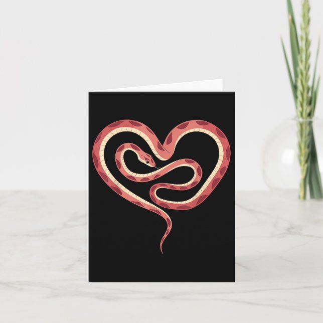 Tarjeta Serpiente Día de San Valentín De Serpiente Con For (Anverso)