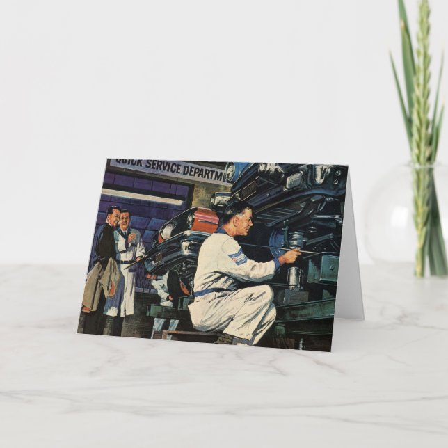 Tarjeta Servicio de reparación de coches de época Mecánica (Anverso)