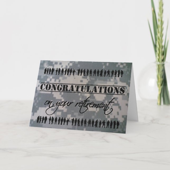 Tarjeta Servicio militar del retiro de la enhorabuena (Anverso)