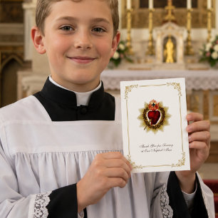 Tarjeta Servidor de Altar de Boda Sagrado Corazón Elegante