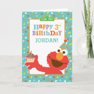 Tarjeta Sesame Street   Elmo - Cumpleaños con Cupcake y Co