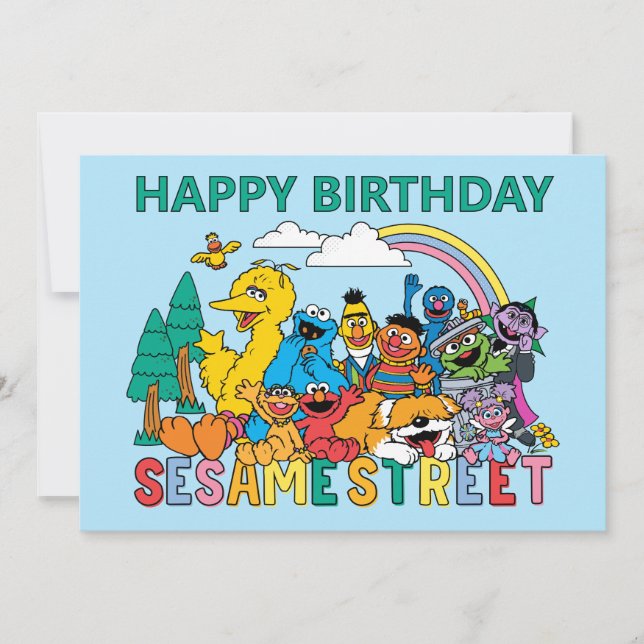 Tarjeta Sesame Street | Ola de Arcoíris (Anverso)