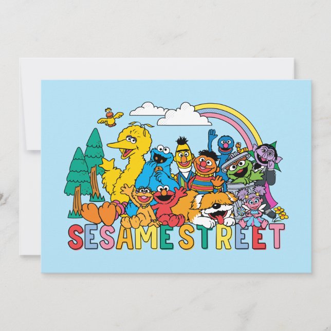 Tarjeta Sesame Street | Ola de Arcoíris (Anverso)
