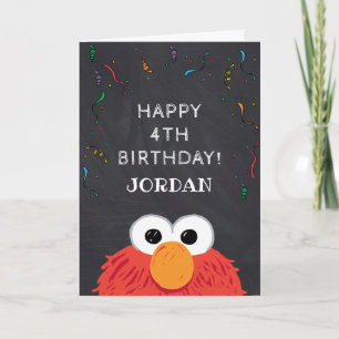 Tarjeta Sesame Street   Pizarra de cumpleaños de Elmo