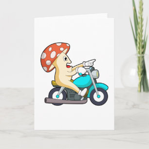 Tarjeta Seta como motociclista con motocicleta